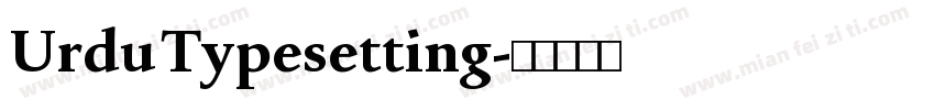 Urdu Typesetting字体转换